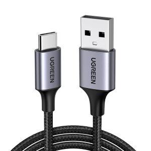 Cable UGREEN USBA 2.0 to USB-C Nickel Plating Aluminum Braid 1m (Black) 60126